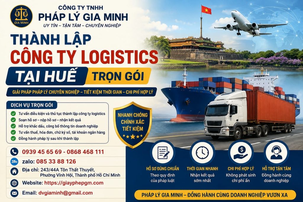 Thành lập công ty logistics tại Huế trọn gói