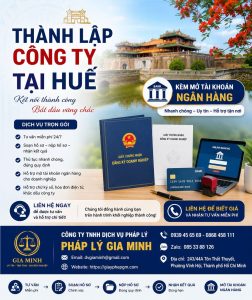 Thành lập công ty tại Huế kèm mở tài khoản ngân hàng