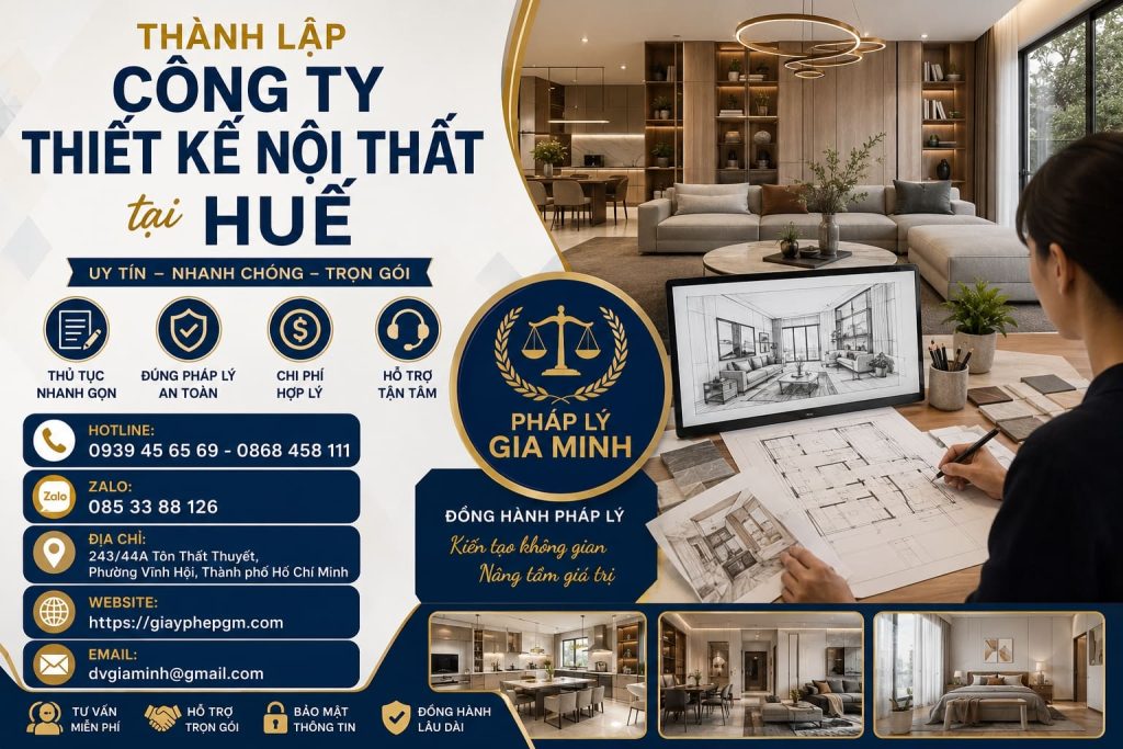 Thành lập công ty thiết kế nội thất tại Huế