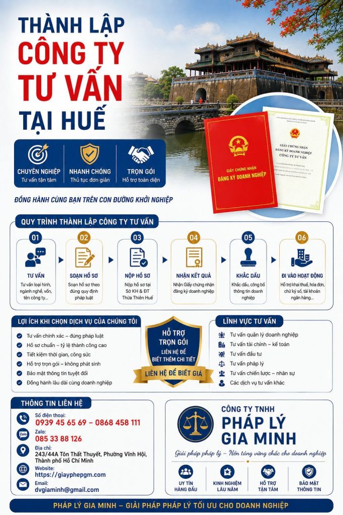 Thành lập công ty tư vấn tại Huế