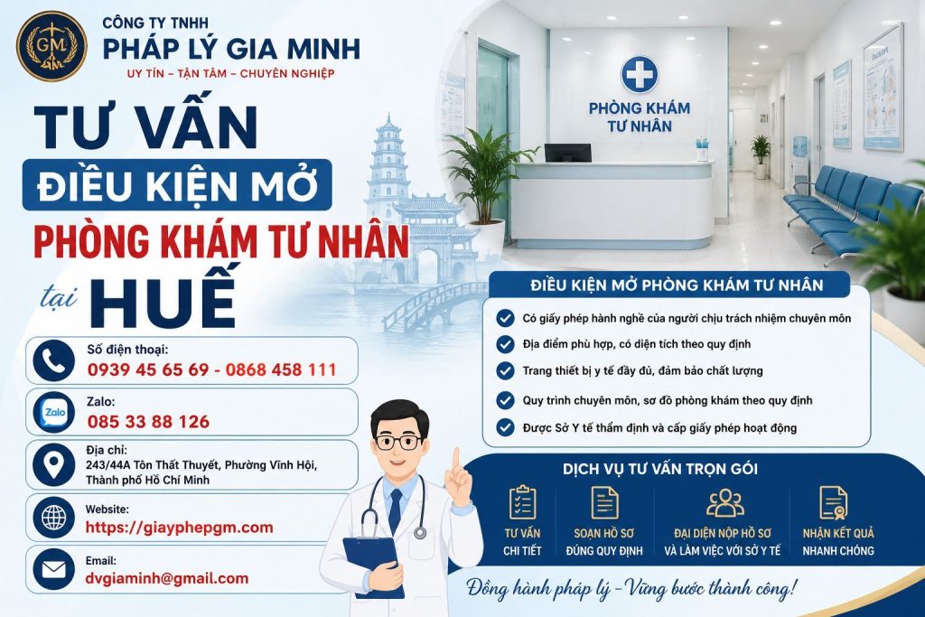Tư vấn điều kiện mở phòng khám tư nhân tại Huế