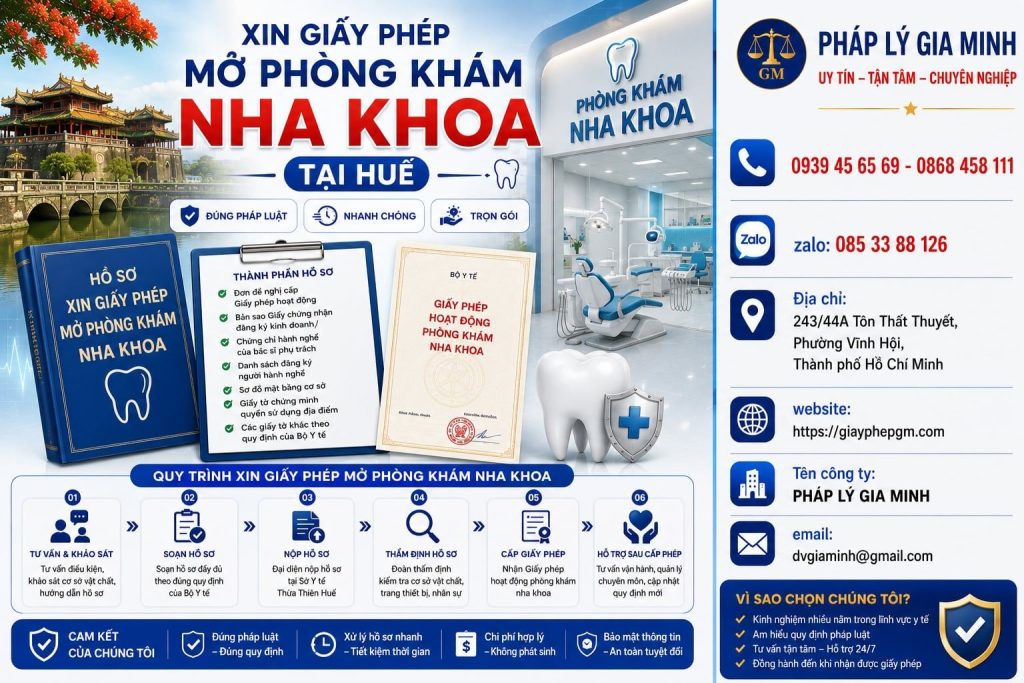 Xin giấy phép mở phòng khám nha khoa tại Huế