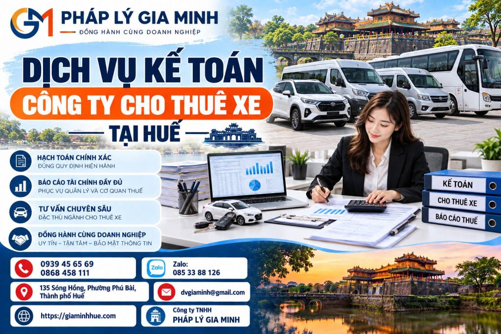 Dịch vụ kế toán công ty cho thuê xe tại Huế