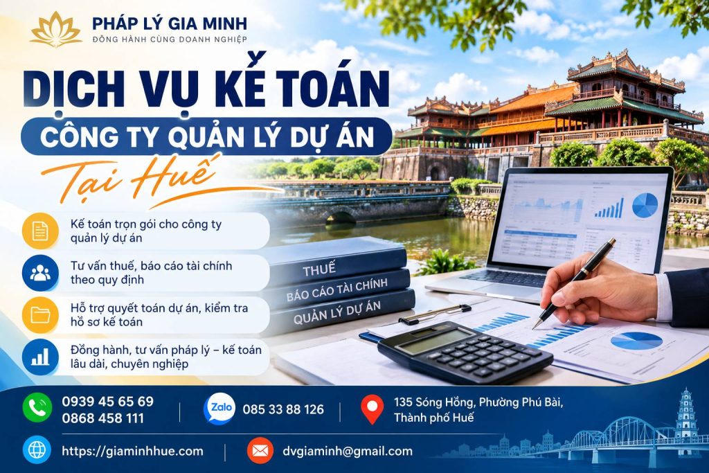 Dịch vụ kế toán công ty quản lý dự án tại Huế