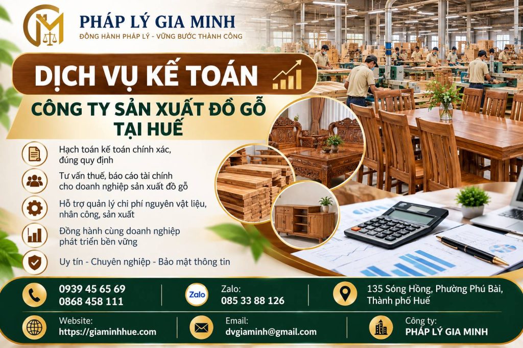 Dịch vụ kế toán công ty sản xuất đồ gỗ tại Huế 1 Dịch vụ kế toán công ty sản xuất đồ gỗ tại Huế