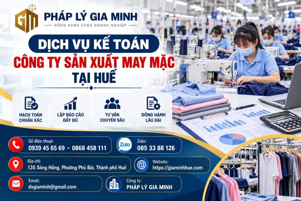 Dịch vụ kế toán công ty sản xuất may mặc tại Huế 1 Dịch vụ kế toán công ty sản xuất may mặc tại Huế
