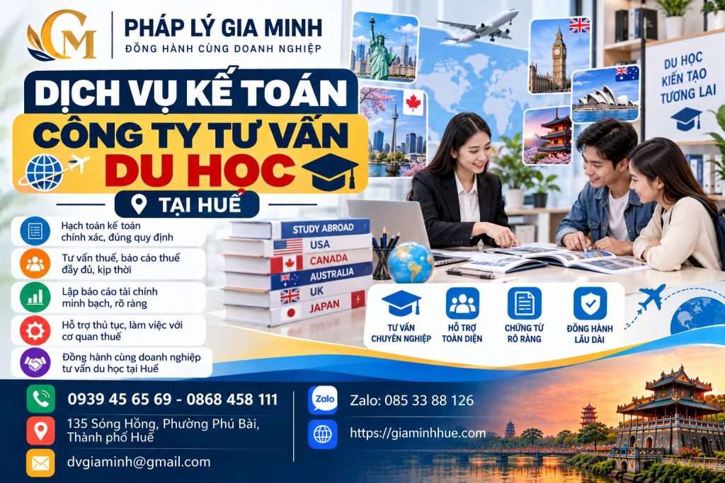 Dịch vụ kế toán công ty tư vấn du học tại Huế 1 Dịch vụ kế toán công ty tư vấn du học tại Huế