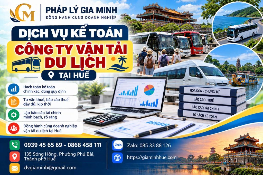 Dịch vụ kế toán công ty vận tải du lịch tại Huế