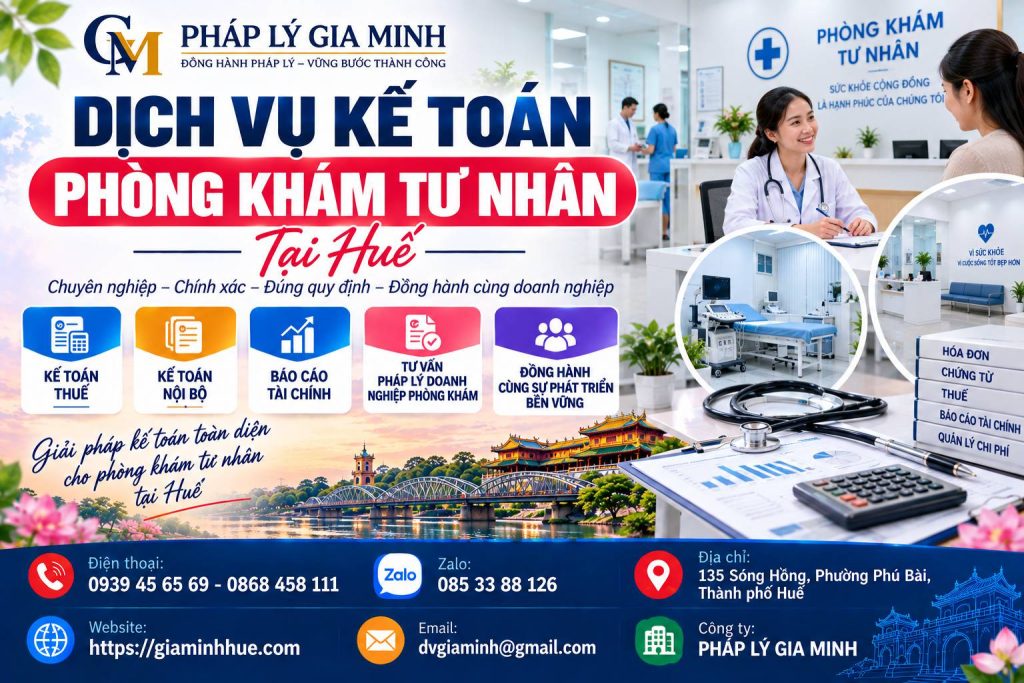 Dịch vụ kế toán phòng khám tư nhân tại Huế