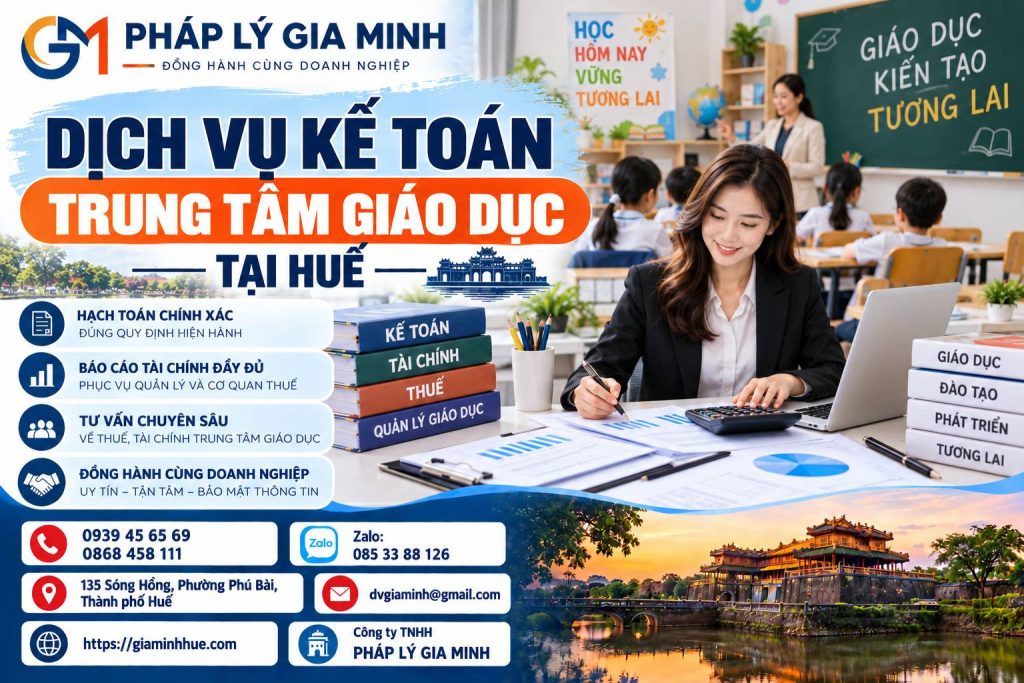 Dịch vụ kế toán trung tâm giáo dục tại Huế 1 Dịch vụ kế toán trung tâm giáo dục tại Huế