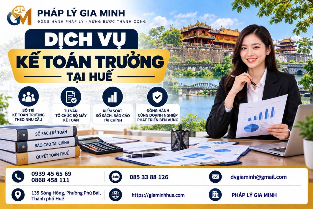 Dịch vụ kế toán trưởng tại Huế