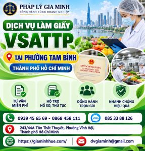 Dịch vụ làm giấy VSATTP tại phường Tam Bình TPHCM